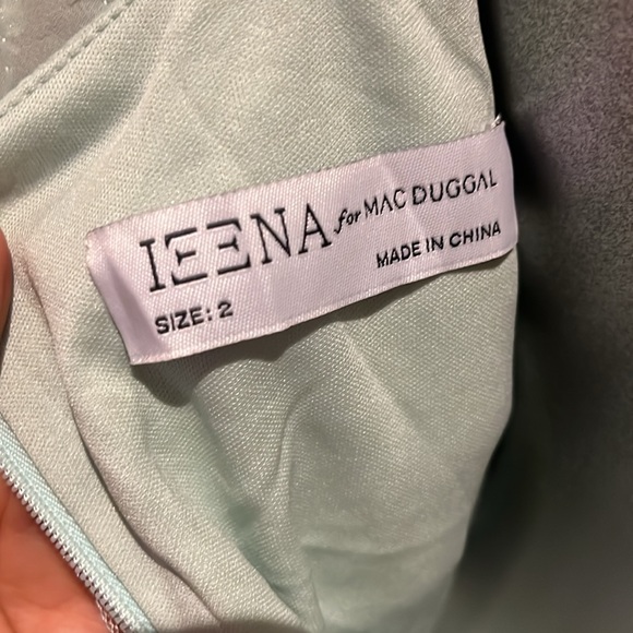 Ieena for Mac Duggal Embroidered Long Sleeve Ruffle Dress NWT - Picture 6 of 17